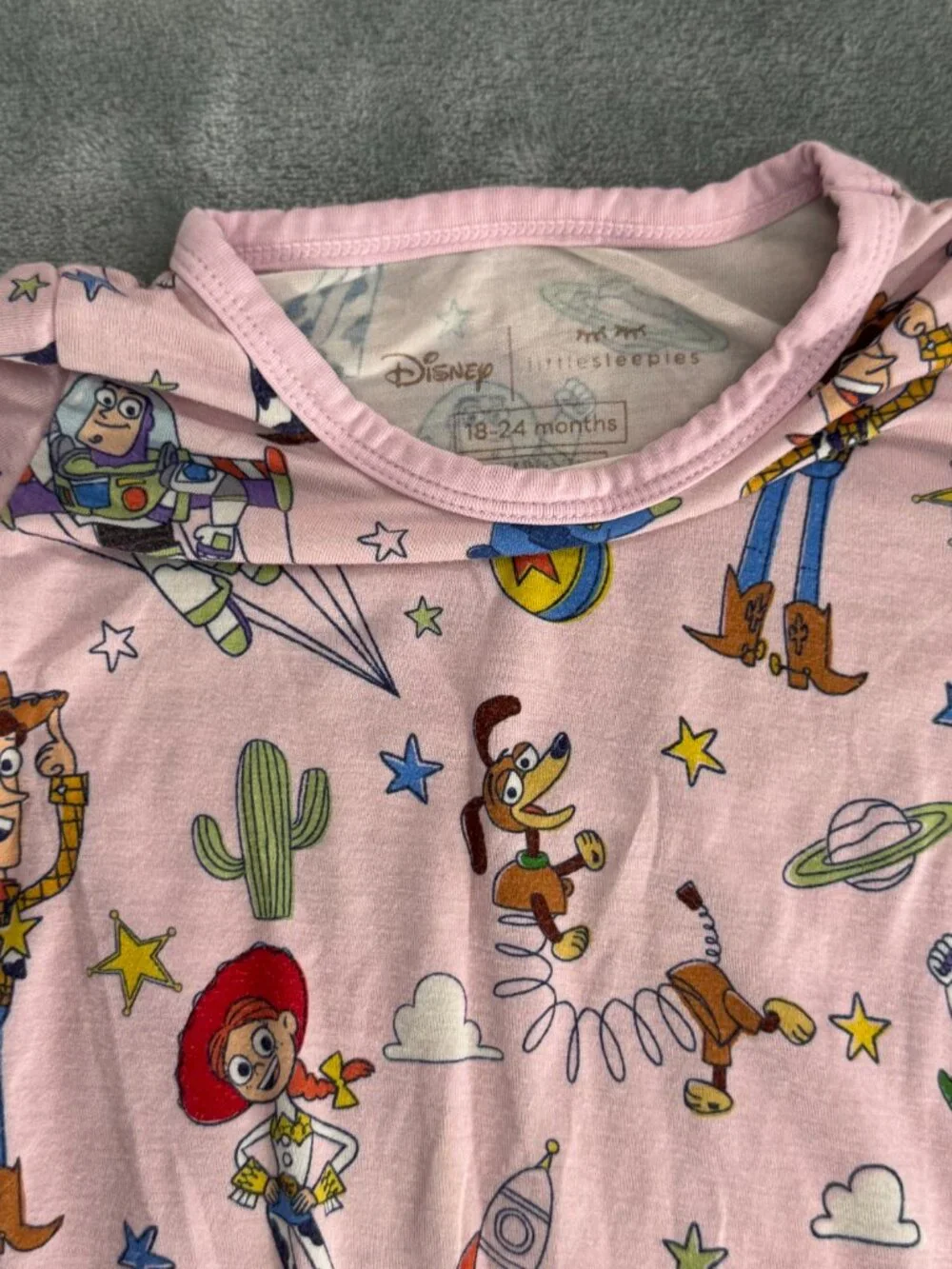 Little Sleepies Disney Story Pals Pink Two Piece Pajamas 18-24 Months